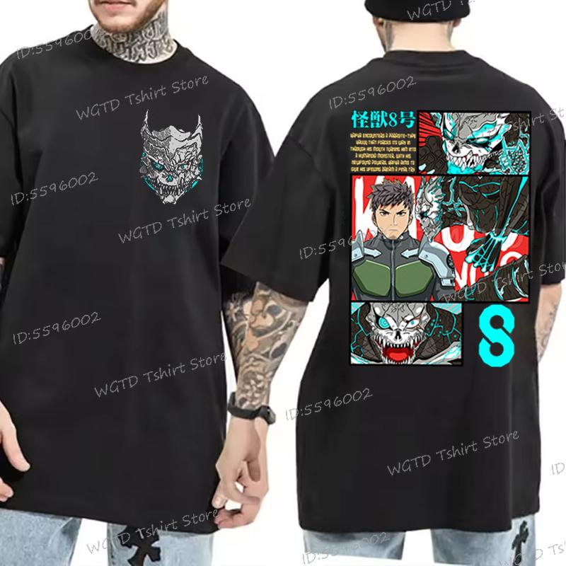 Japan Anime Kaiju No 8 T-shirts for Men Harajuku Vintage O-Neck Short Sleeve Tee Men Women Monster 8 Fashion Casual Tops Tees