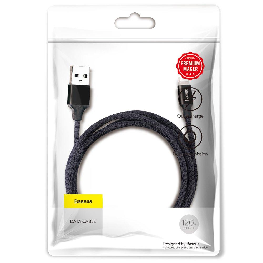 Baseus Yiven 1.2M Braided Lightning Cable, Black