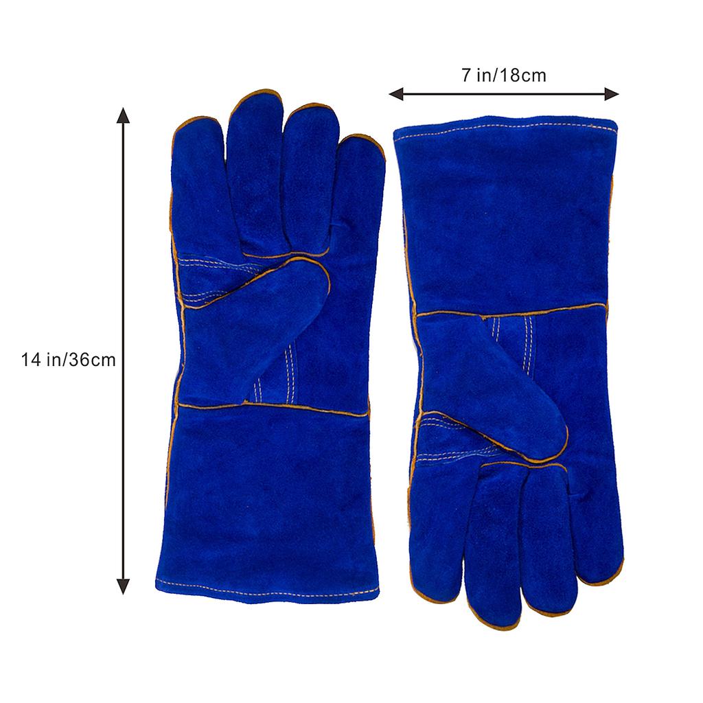 Leather Welding Gloves - Heat/Fire Resistant, Perfect for Gardening/Tig Weld/Beekeeping/BBQ-14inches