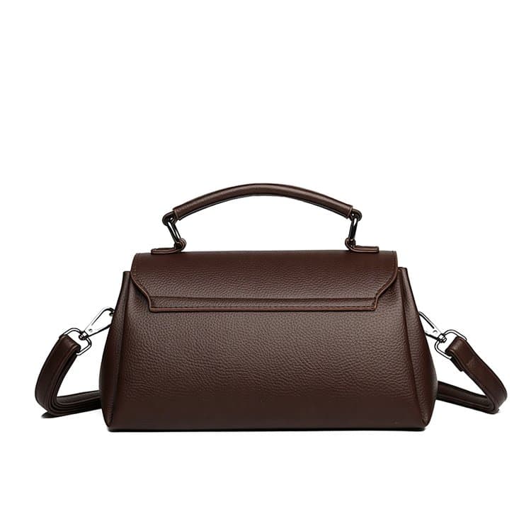 Dámská crossbody taška s klopou a čtvercovou přezkou, vzor liči