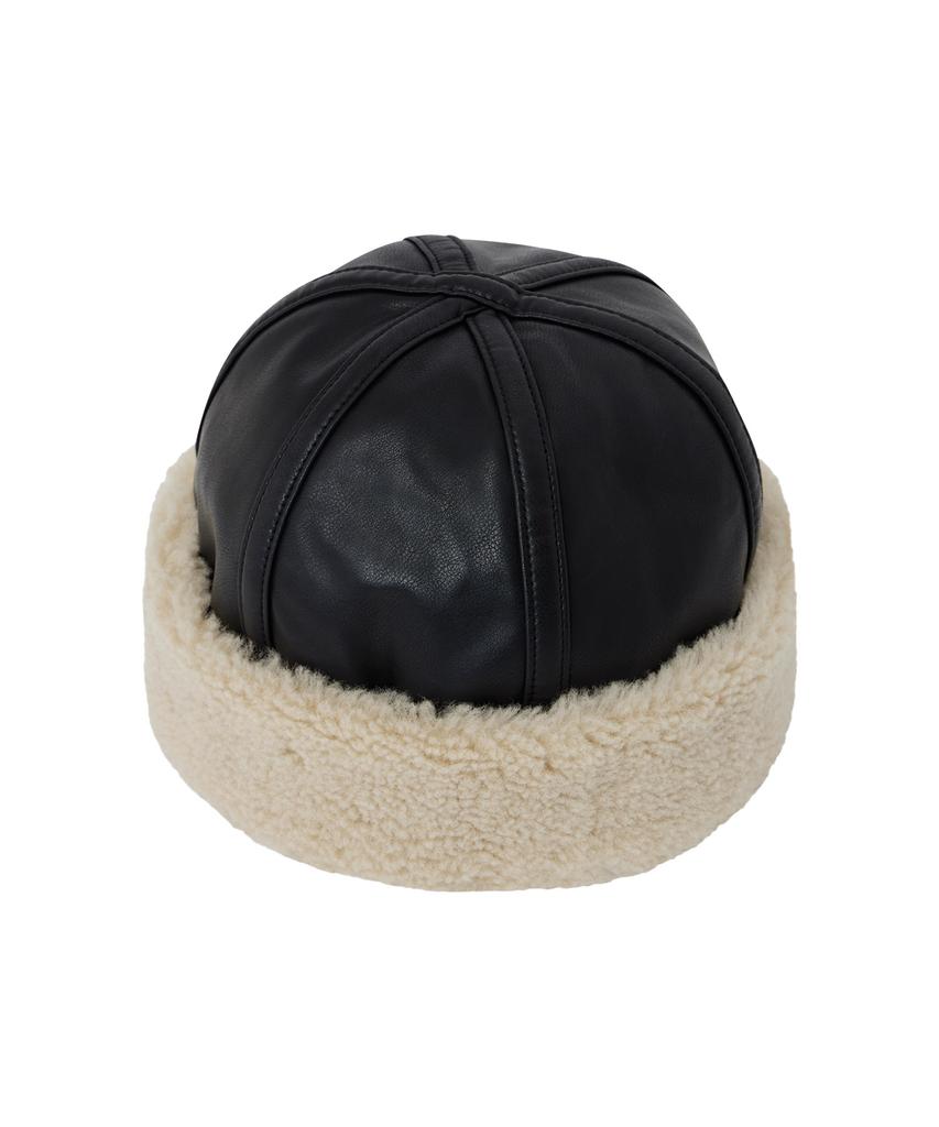 LEE Mustang Leather Beanie Black