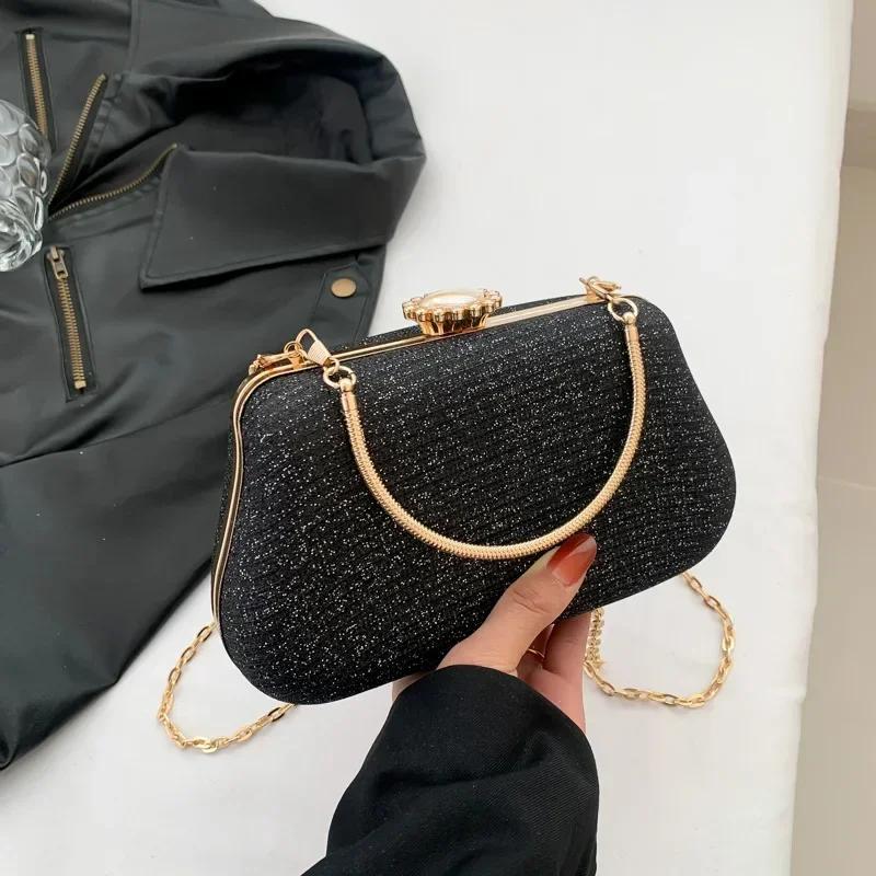 High Design Women Evening Bag Party Banquet Glitter Bag for Ladies Wedding Clutch Handbag Shoulder Bag Chain Bolsas