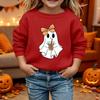 Kids Halloween Printed Hoodie Loose Fit Long Sleeve Casual Sweatshirt