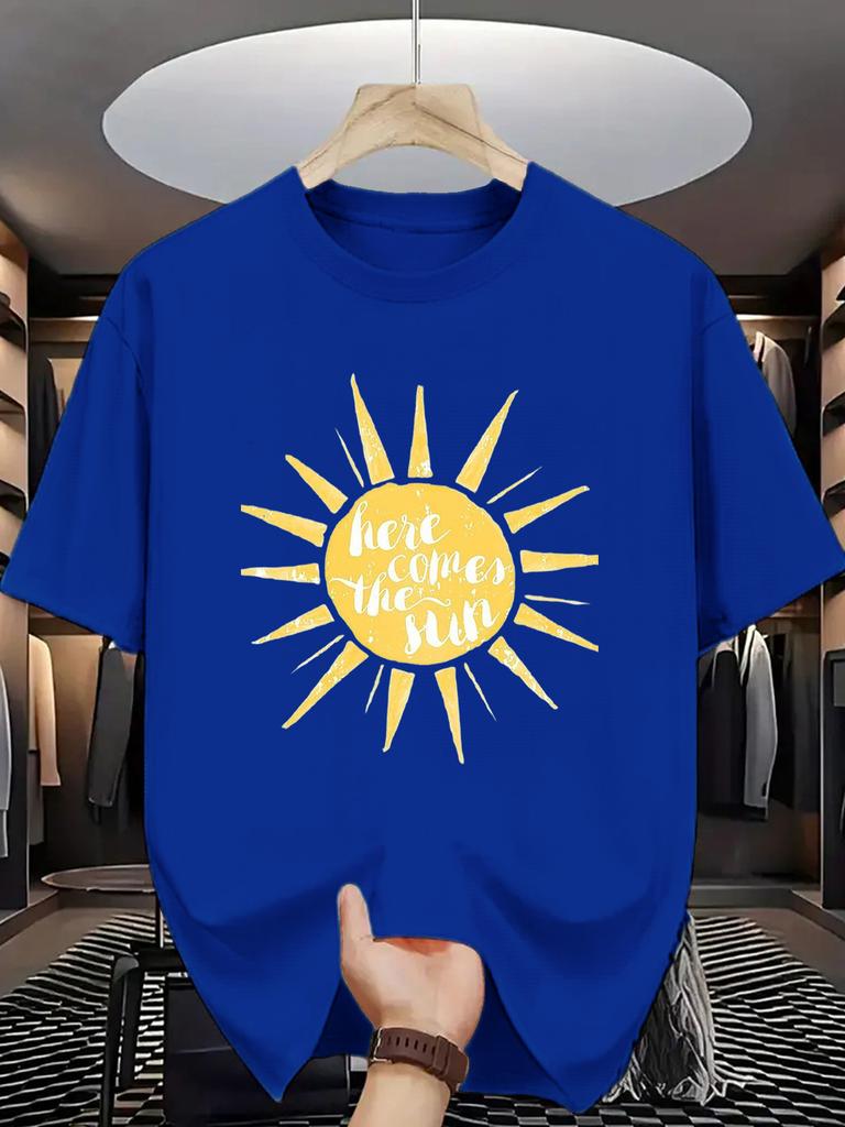 Stylish Unisexs Tshirt 100 Cotton Sunny Pattern Print Casual Comfortable Loose Fit Street Style