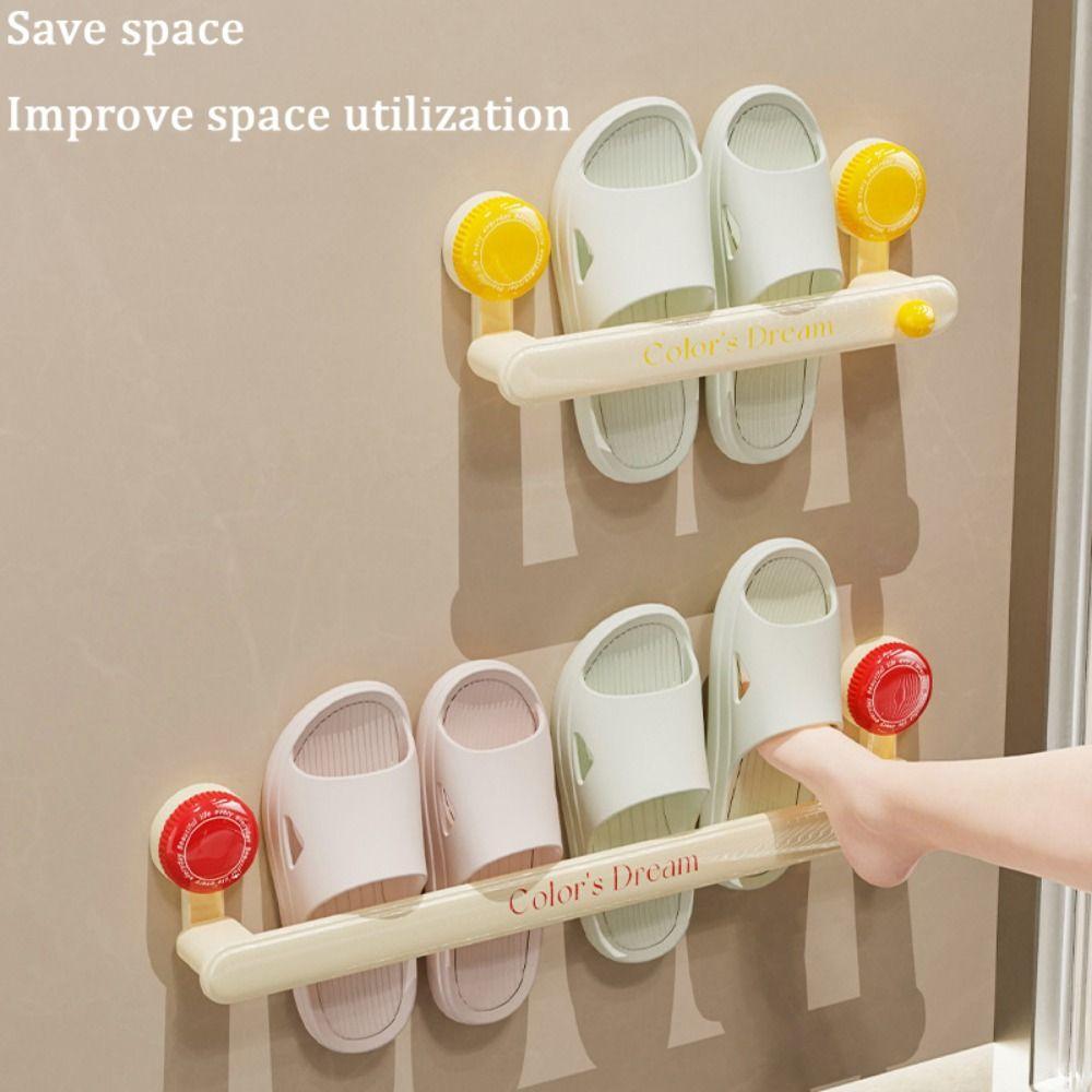 Wall Mounted Suction Cup Shoe Rack Reusable Shoe Hangers Hanging Slippers Organizer  Balcony
