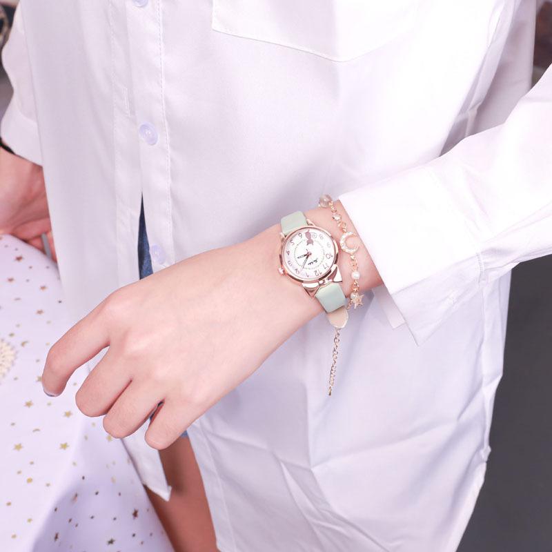 Quartz Watch, Women's Model, Seven-point Cat, Six-point Cat, Love Luminous Needle Student Watch