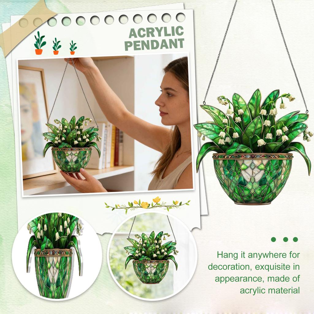 Linglan Flat Double Sided Printed Decorative Acrylic Pendant Spring Decorative Pendant