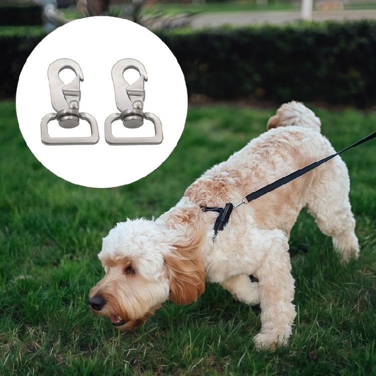 Pack of 2 Practical Stable Rotating Leashes Connector Stainless Steel Texture for Active Pet Outdoor Applications