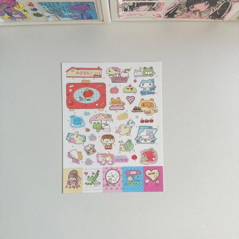 1/9szt. Koreański Styl Ins Kreskówkowe Zwierzę Kawaii Słodki Dzienny Notatnik Naklejki do Konta Ręcznego Scrapbook DIY Naklejki Dekoracyjne