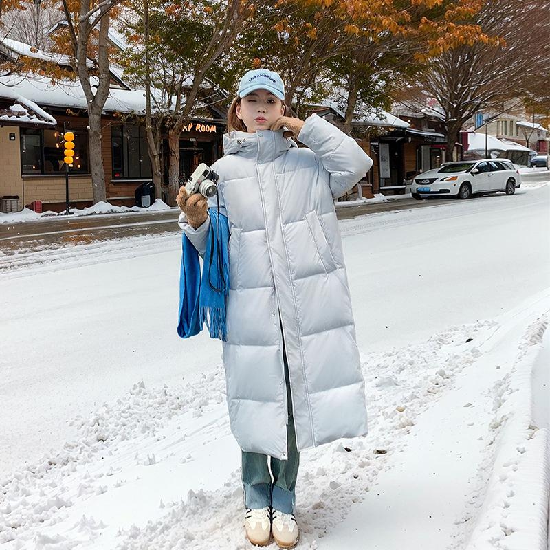 

New Cotton-padded Winter Long Knee-length Down Cotton-padded Jacket Female Korean Version of Loose Padded Cotton-padded Jacket. XXL синий