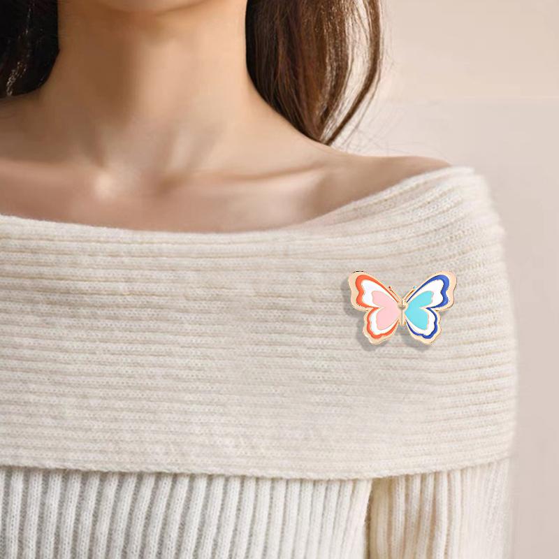 

1 комплект, милые аксессуары для одежды, цветная бабочка, мультяшная брошь из сплава, свежая, сладкая