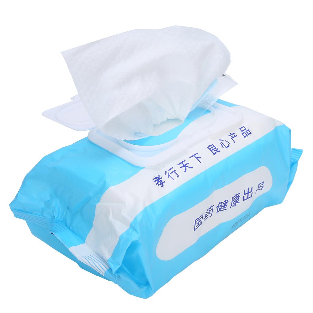 1 Bag 100Pcs of Wet Tissue Portable Non Woven Fabric Cleansing Wipe for Hygiene Elderly Care