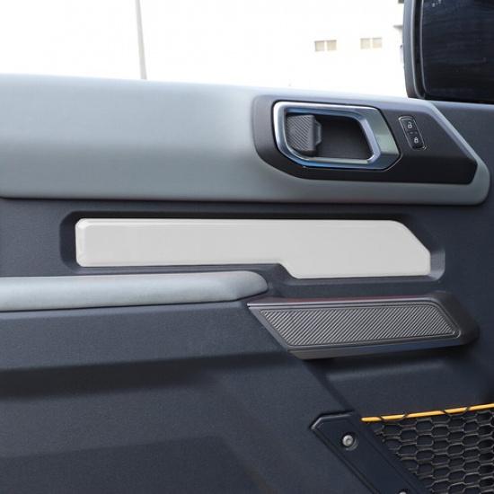 Car Side Door Panel Cover Trim Guard Decoration For Ford Bronco +White ABS