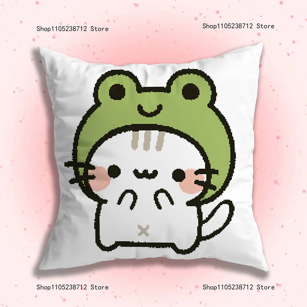 Adorable Cute Cartoon Cat Pillow Case Plush Fabric Soft Pillowcase Double Sided Print Sofa Cushion Cover Throw