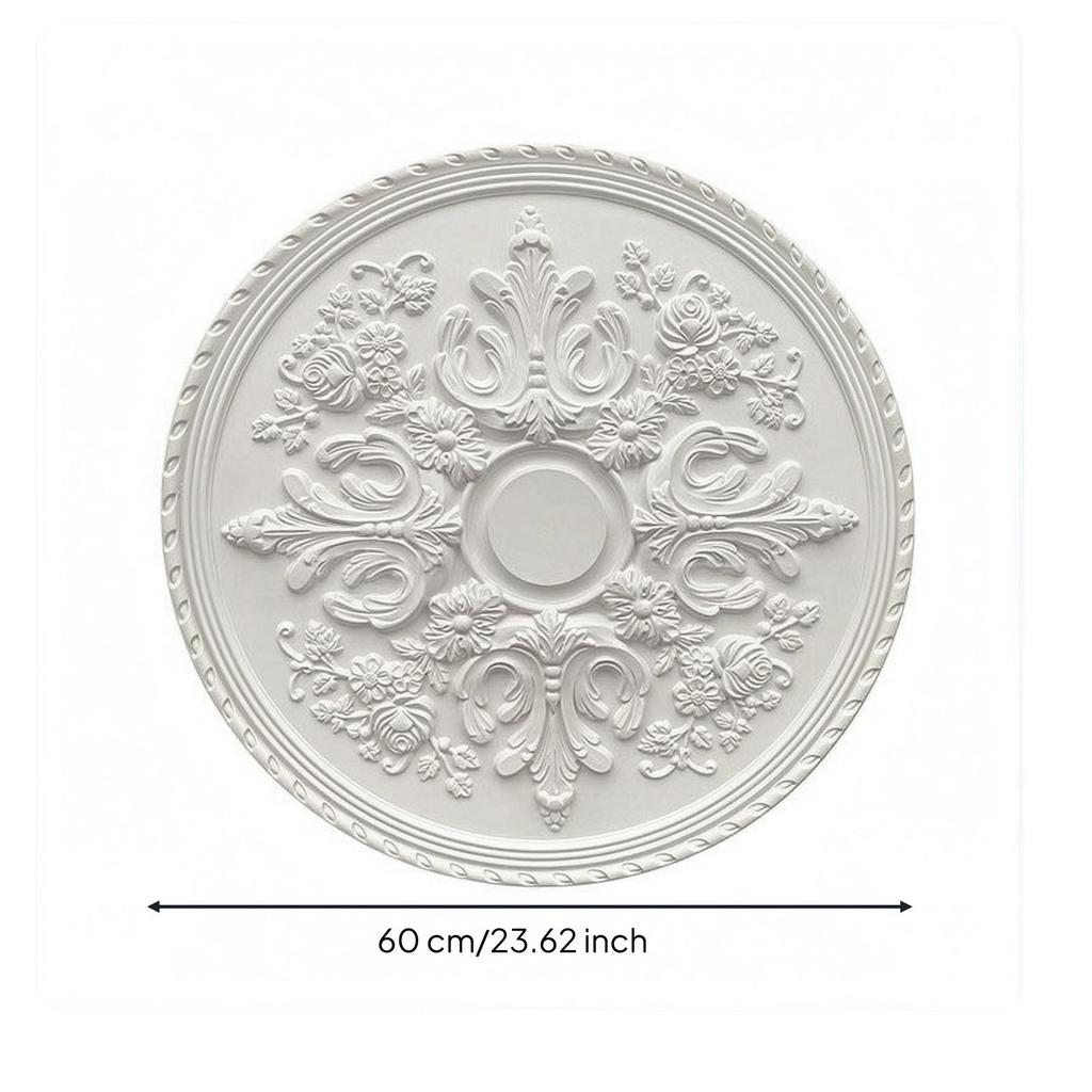 Ceiling Light Base Decorative Medallion PU Material Luxury Interior Decoration