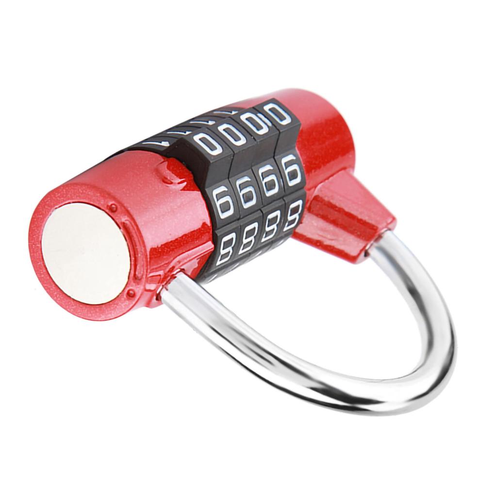4 Dial Digit Code Combination Padlock Travel Suitcase Gym Locker Security Password Lock Red