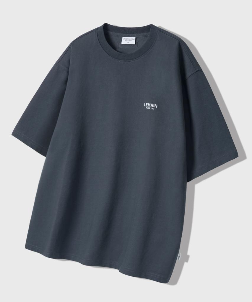 LEMAIN SECOND Back Point Studio Oversized Short Sleeve T-Shirt [Charcoal]