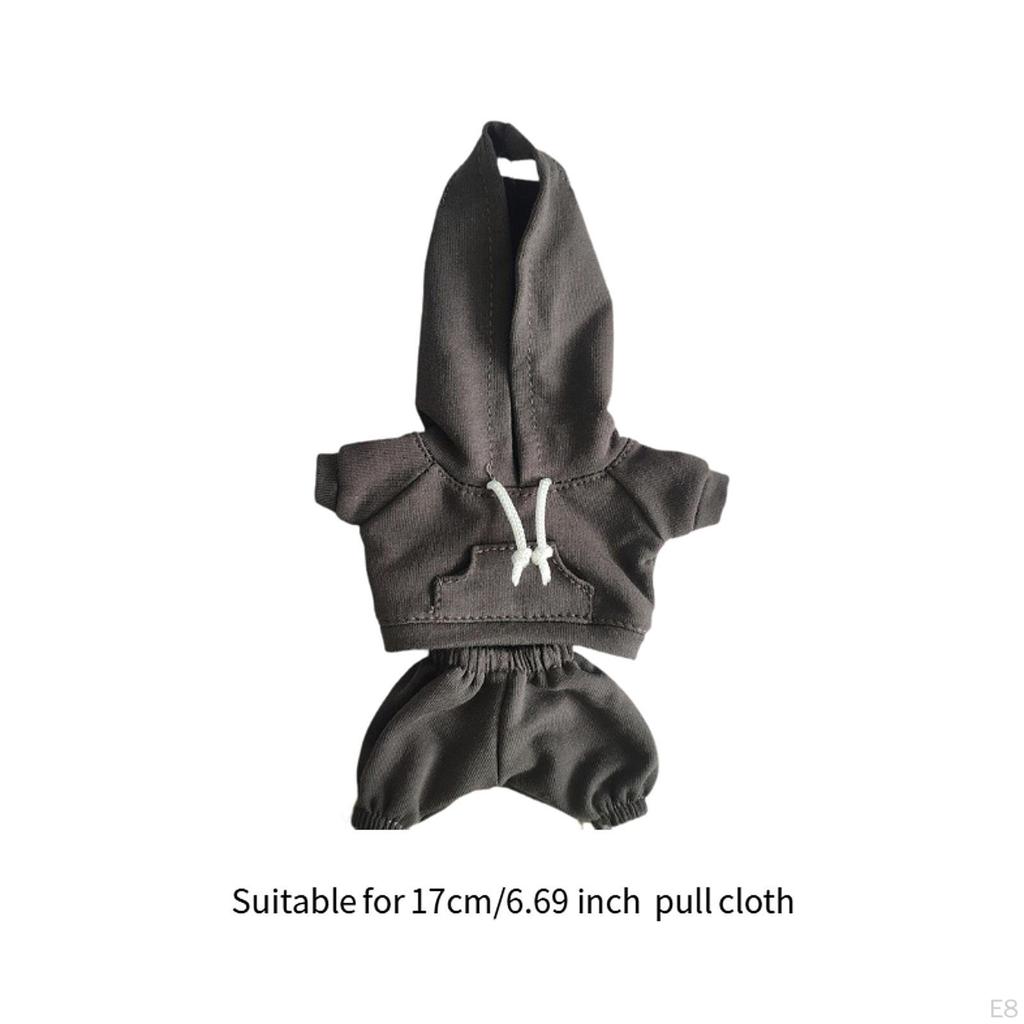 17cm Niedliche Plüschpuppenkleidung Hoodie-Set Stofftier Modeaccessoires