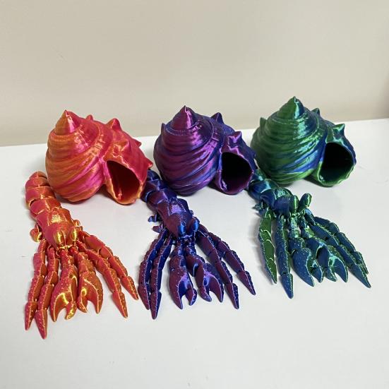 3D tištěná akční figurka kraba poustevníka Vícekloubový pohyblivý model kraba Kloubová figurka zvířete Stolní dekorace Dětské dospělé Dárek