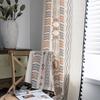 Tribal Style Bohemian Cream Cotton Linen Printing Sunshade Free Perforated Living Room Bedroom Kitchen Window Curtain Cloth