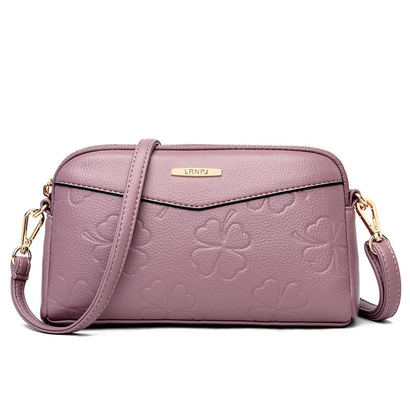 Women's Bag 2025 New Summer Korean Version Messenger Bag Middle-aged and Elderly Women's Bag Mother Bag Mobile Phone Change Bag Soft Leather