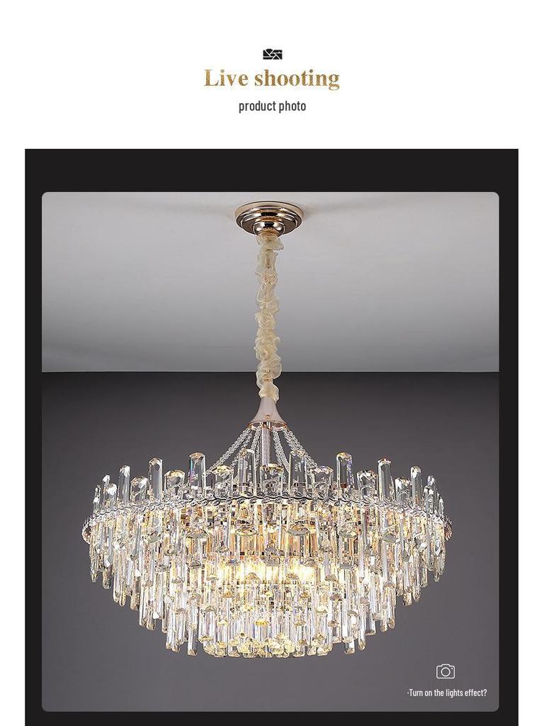 Luxury Postmodern Crystal Chandelier: Elegant Pendant Light for Living Room, Luxury Villa, or Trendy Restaurant