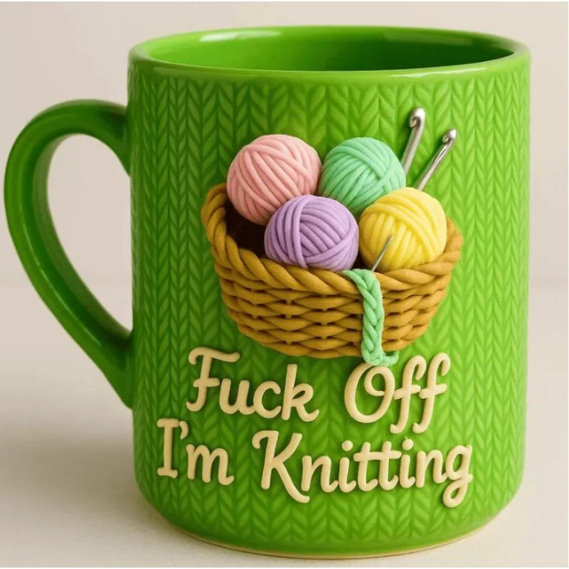 

New Off I M Knitting Mug Knitted Sweater Style Mug Knitted sweater mug