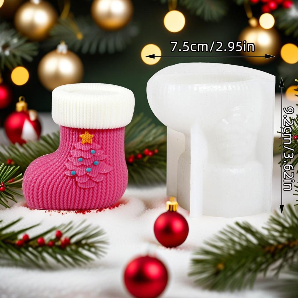 Molde de Silicona para Vela de Árbol de Navidad de Cedro para Aromaterapia DIY y Decoración Navideña