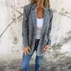Autumn and Winter Cardigan Jacket Ladies Casual Fashion Retro Houndstooth Lapel Suit