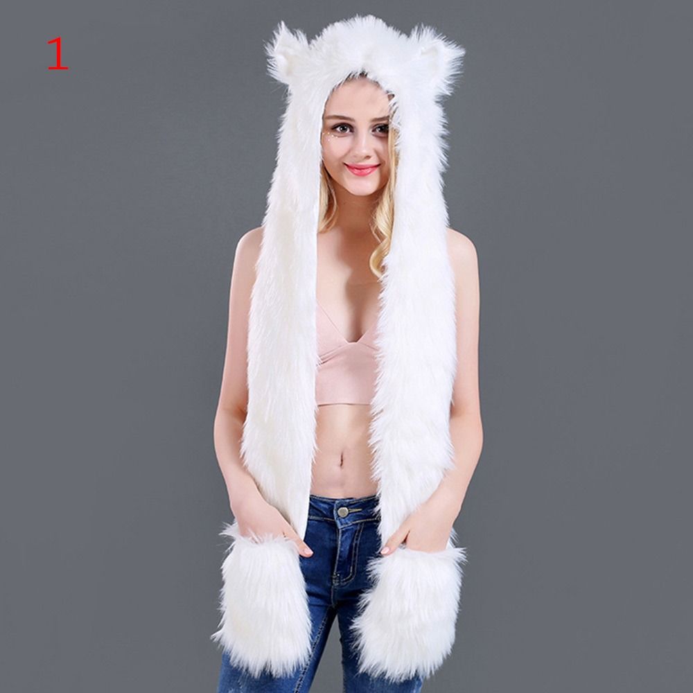 Warm Warm Earmuff  Hat 3 in1 Hat Scarf Set Winter Cap With Scarf Gloves  for Men Women