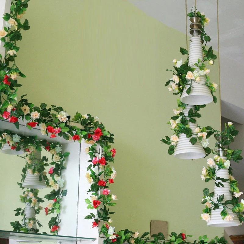 2.5M Artificial Flowers Peony Flower Vine for Wedding Home Room Christmas Decoration Garden Arch DIY Fake Flower Vine