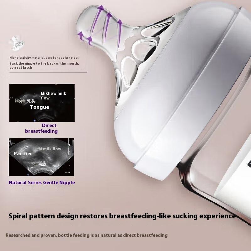 Philips glass baby bottle wide-caliber imitation breast milk anti-flatulence pacifier AVENT baby bottle SCF678/13-240ml 0-3 months