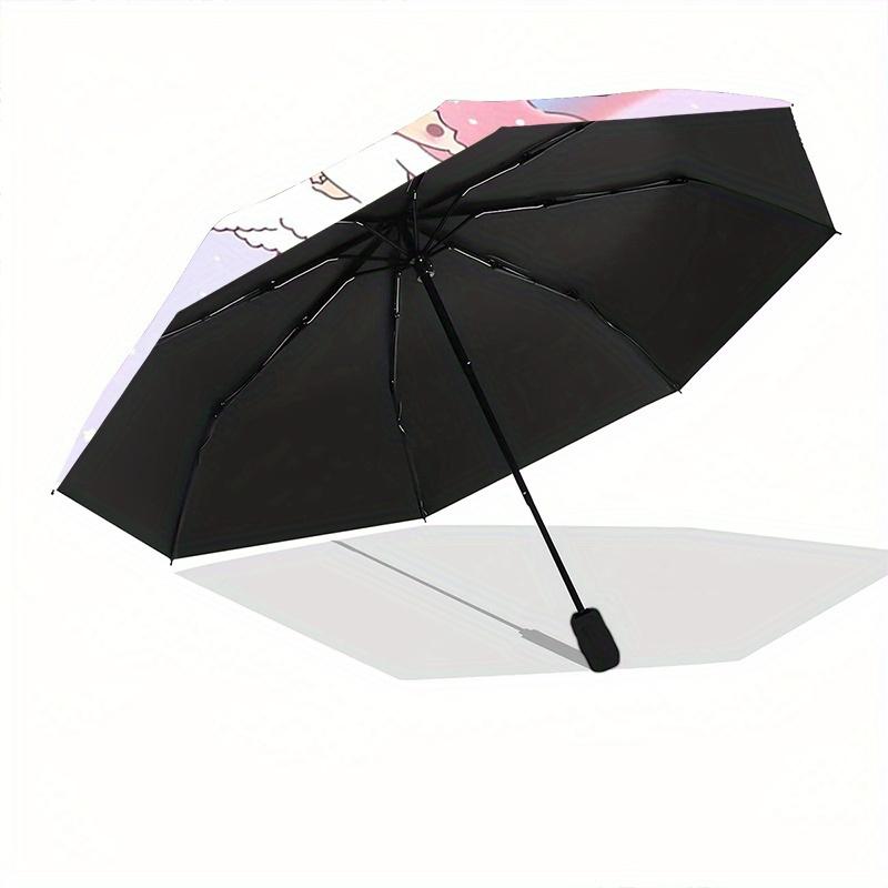 1pc Sanrio Colorful Little Twin Stars Pattern Beautiful Looking Automatic Folding Umbrella, 3 Folding, 8 Iron Frame Design, Durable and Suitable for T