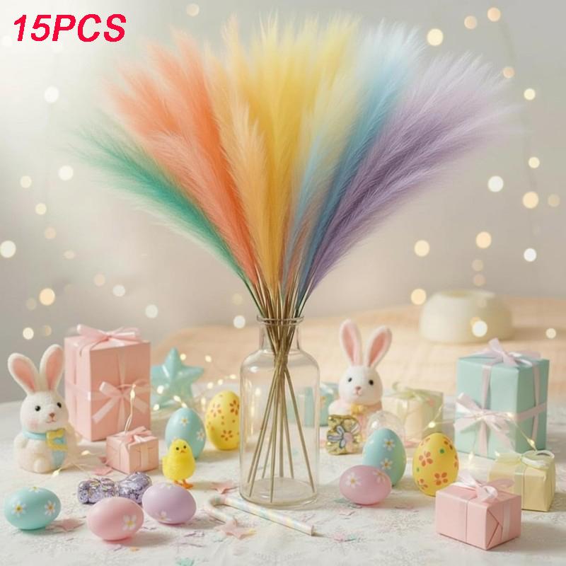 

Rainbow-colored Pampas Grass Artificial Flowers Bouquet Boho Pampas Grass Decoration Central Table Wedding Parties Home Decor