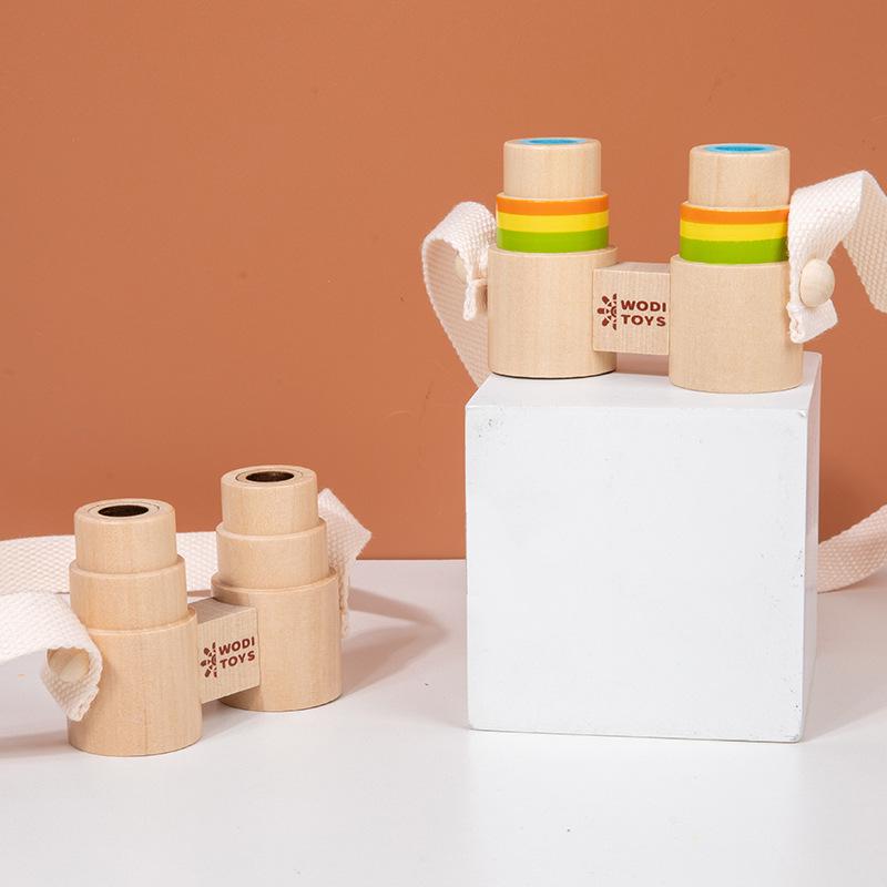 Kids' Wooden Binoculars: Mini Magnifier for Outdoor Exploration and Learning