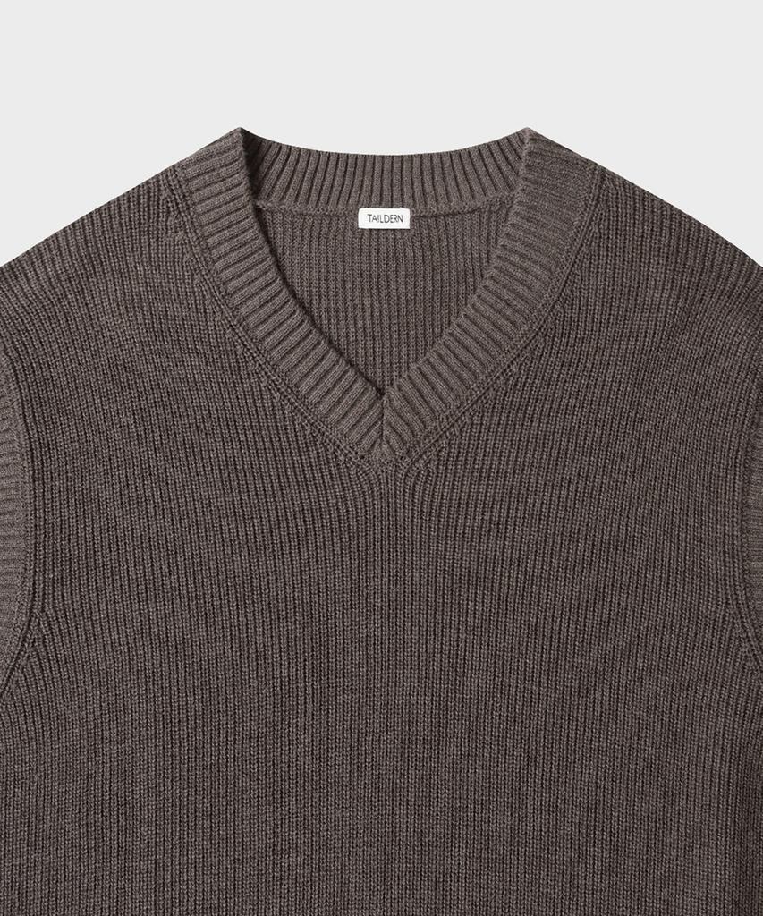 TAILDERN Gould Cotton Wool Knit Vest Brown