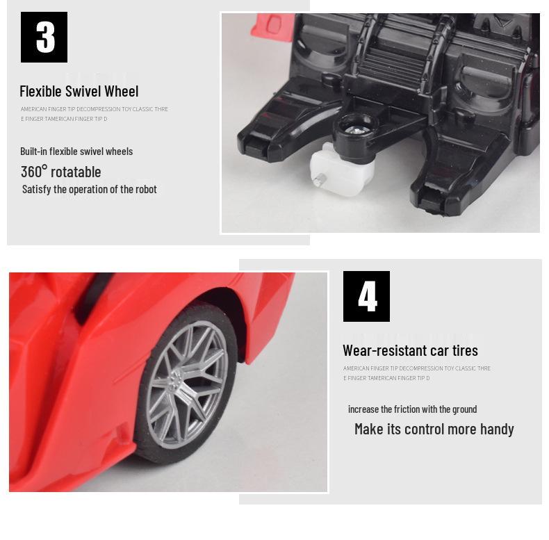 Mașină de curse RC Transformers reîncărcabilă: Jucărie cu telecomandă fără fir pentru copii