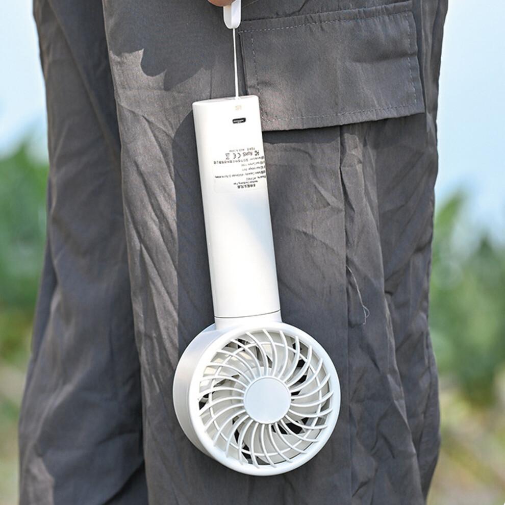 USB Rechargeable Mini Fan Portable Handheld Fan with 100-White