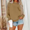 Women's Casual Fashion Round Neck Long Sleeve Sweatshirt With Pockets