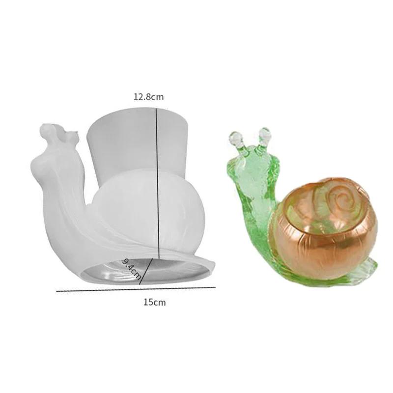 A Top Quality 1Pc 3D Snail Large Flower Pot Succulent Vase Silicone Mold for Concrete Plaster Epoxy Resin DIY Craft Home Decor