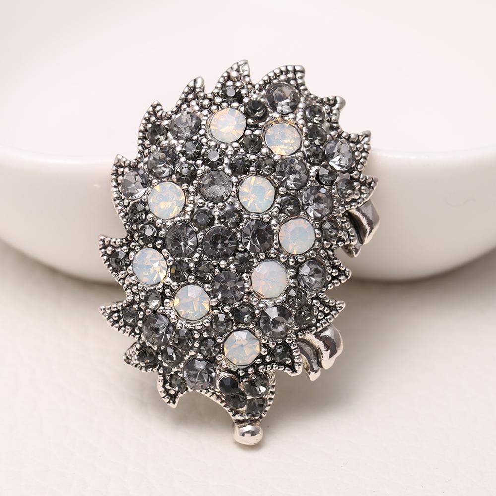 Spilla Spilla Carino Riccio Colore Argento Vintage Placcato Opale Strass Animali Per Donna Uomo Festa Sciarpa Distintivo Decorazione