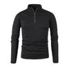 Winter Men's Sweatshirt Placket Zipper Design Solid Color Turtleneck Base Shirt Jacket