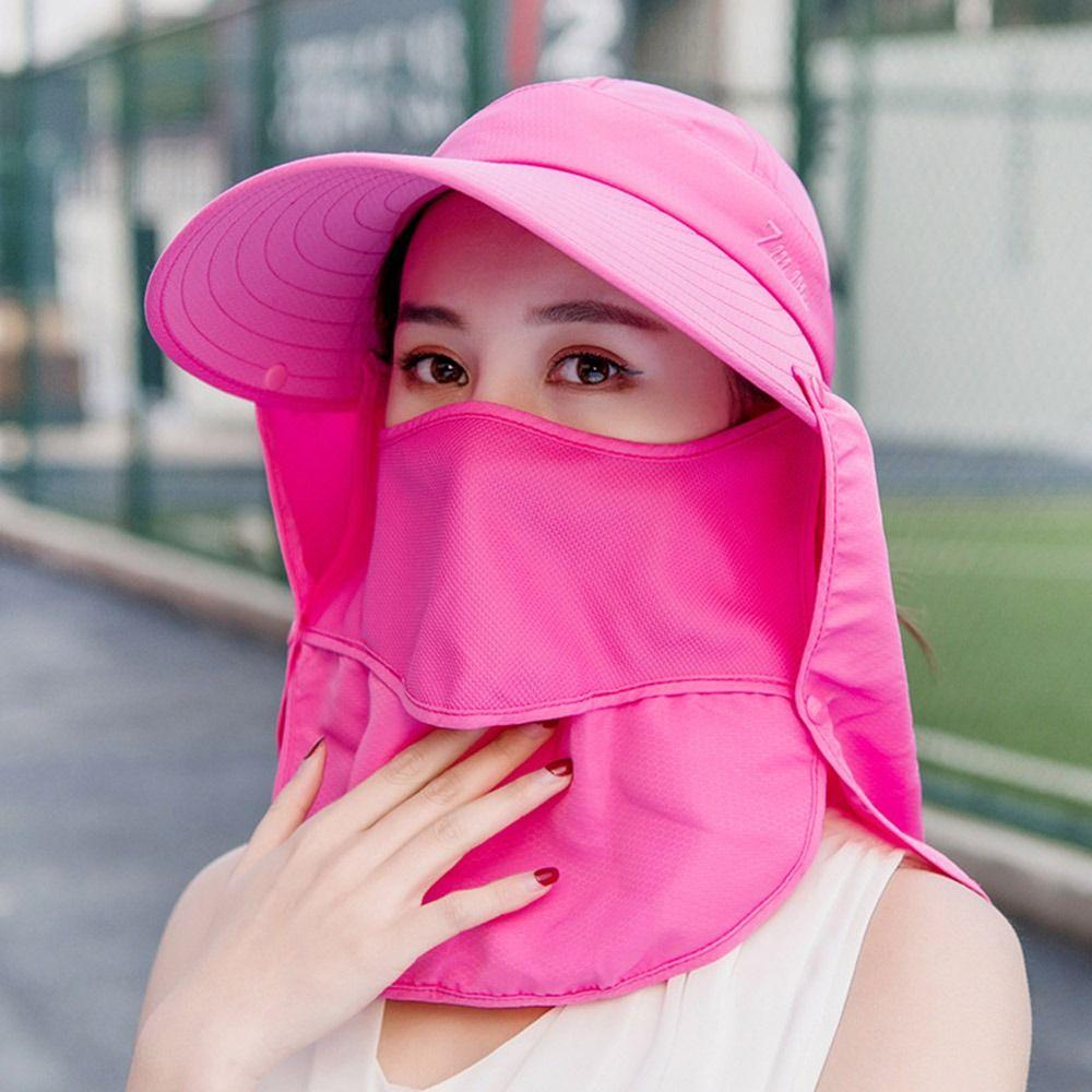 Women Breathable Detachable UV Protection Beach Cap Shade Hat Sunshade Sun Hat Fisherman Cap