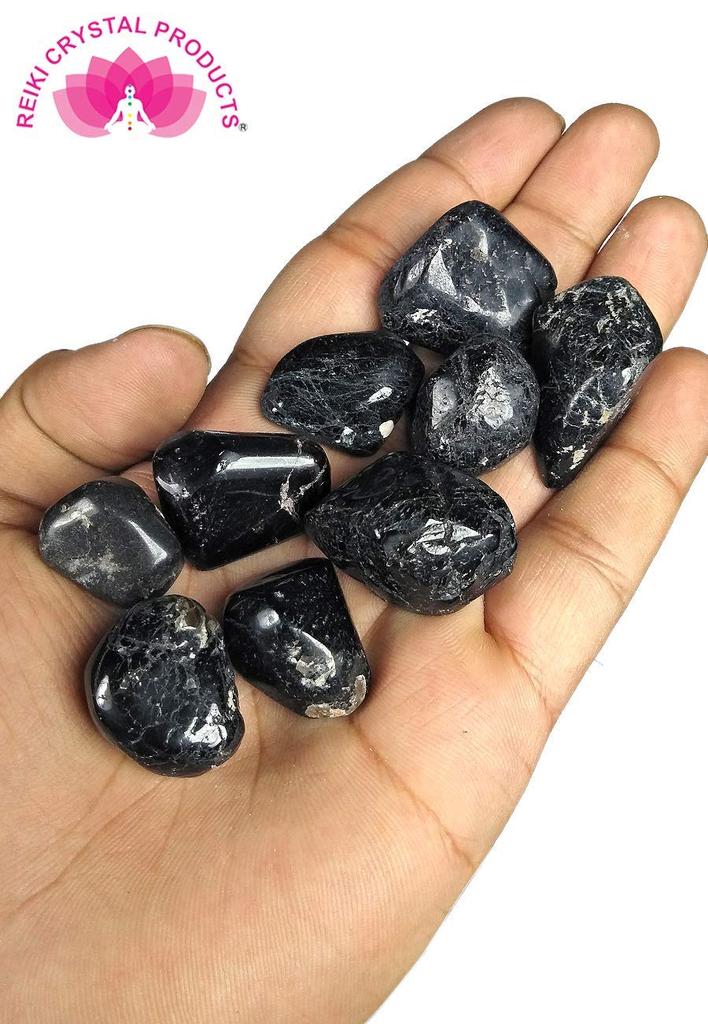 Reiki Crystal Products Natural Black Tourmaline Tumble Stone Raw Rough Stone Tumbled Pack of 1 pc