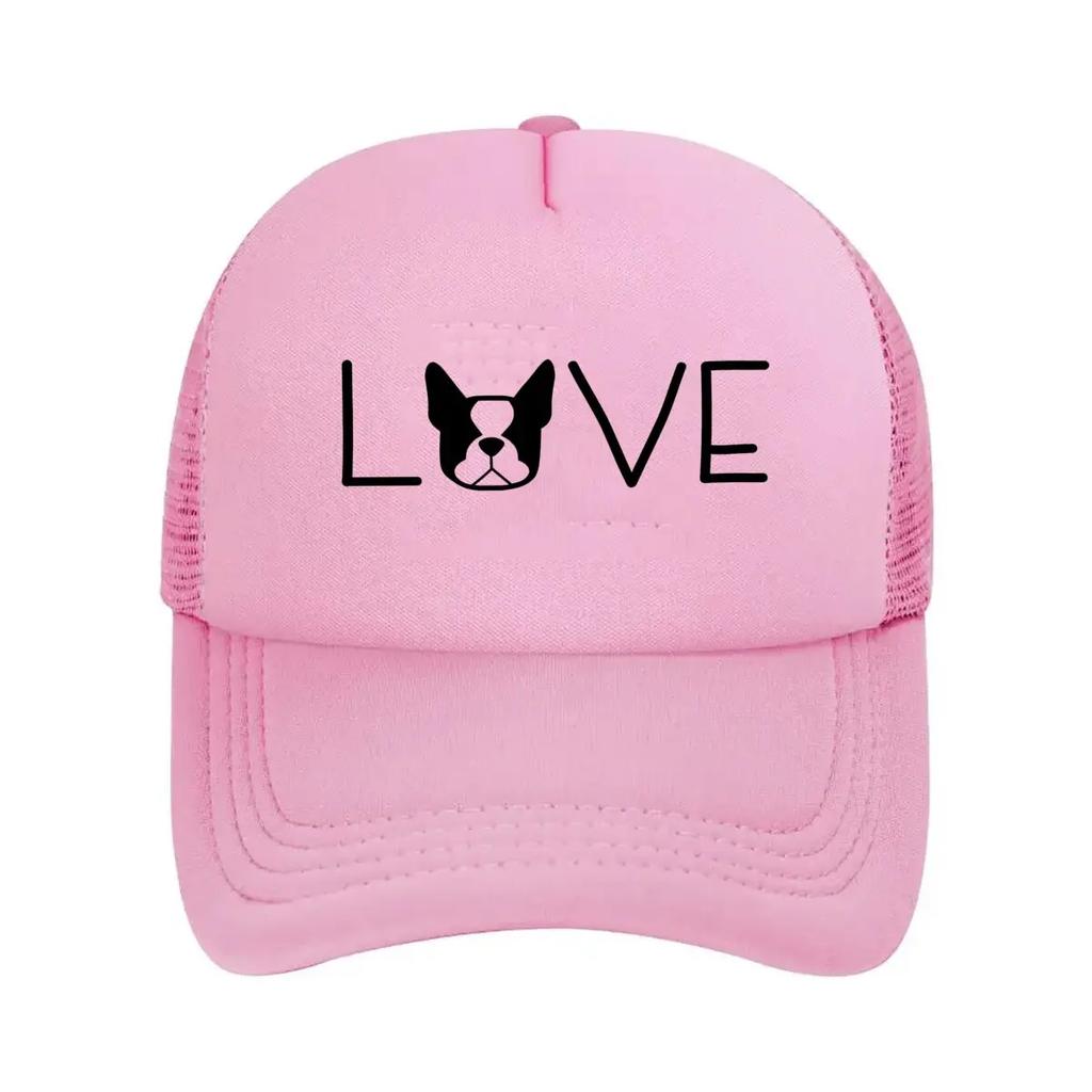 Love Dog Pet Inspired Cute Canine Word Art Design Mesh Baseball Cap
