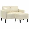 VidaXL 2-seater Sofa with L-shaped Chaise Lounge Cream 125 Cm Faux Leather, 2-seater Bedroom Sofa, Loveseat, Two-seater Sofa 4107084