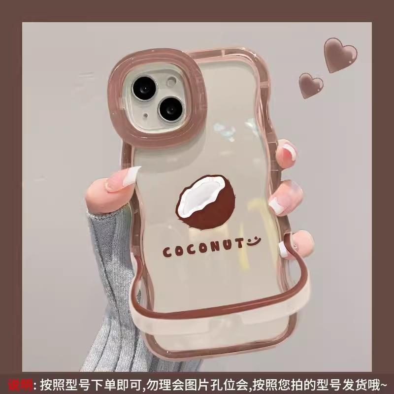 Applicable to Apple 11 mobile phone case iPhone11 summer watermelon coconut 11 wavy edge 11 invisible double bracket transparent