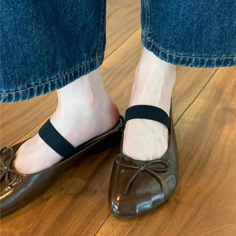 

Fashion Mary Jane Designer Bow Wedges Slippers 2025 New Fashion Round Toe Vintage Patent Leather Soft Non Slip Women Slide Sandals 40 коричневый