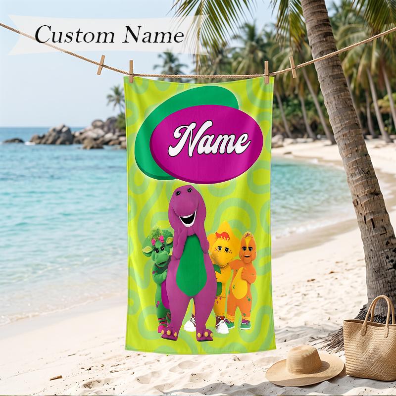 BARNEY Custom Name Printed Beach Towel Personalized Soft Towel For Swimming Beach Travel