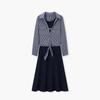 EICHITOO Women's Navy Stripe Two-Piece Convertible Long Dress